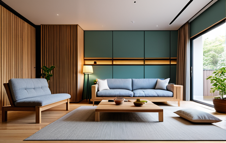 **

"A modern living room designed with sustainable materials, featuring recycled wood furniture and energy-efficient LED lighting, fully clothed, appropriate content, safe for work, perfect anatomy, correct proportions, natural pose, family-friendly, professional photography, high quality, cozy and inviting atmosphere, indoor setting, plenty of natural light, modern Japanese aesthetic."

**
