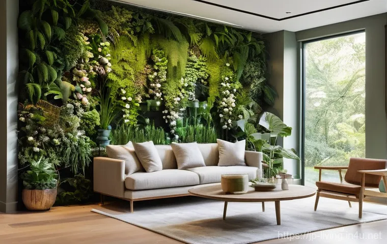 리빙코디네이터 해외 사례 연구 - **Biophilic Indoor Sanctuary:**
"A serene and spacious living room designed with biophilic princ...