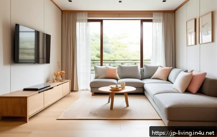리빙코디네이터 주요 직무 소개 - A cozy, modern Japanese living room designed by a professional living coordinator, featuring natural...